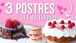 3 Postres para San Valentín alfajores volcán de chocolate  RebeO [upl. by Notlew581]