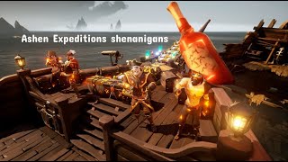 Ashen Expeditions Shenanigans  Sea of thieves [upl. by Anaiuq]