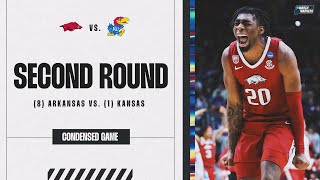 Arkansas vs Kansas  Second Round NCAA tournament extended highlights [upl. by Knox]