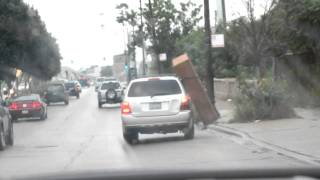 Furniture falls off moving car in the rain in Chicago and gets owned [upl. by Goldston112]