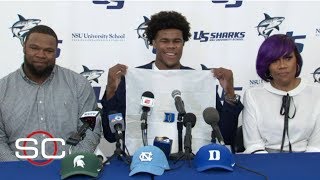 No 3 recruit Vernon Carey Jr chooses Duke over UNC and Michigan State  SportsCenter [upl. by Oicnoel569]