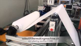 mini pleating machine S1280 for HEPA filter producing wwwfiltermakingmachinecn [upl. by Mehalick]