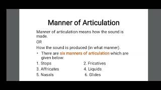 manner of articulation  phonetics The Study of Language  manner of articulation in HindiUrdu [upl. by Anilatac]