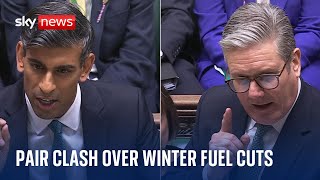 PMQs Starmer and Sunak clash again on winter fuel payment cuts [upl. by Assiren]