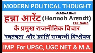 Hannah Arendt। हन्ना आरेंट के स्वतंत्रता व क्रांति सम्बन्धी विचार। Hannah Arendt analysis of Freedom [upl. by Suolkcin380]