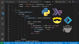 Indentationbased syntax in Python Nim Haskell F amp CoffeeScript [upl. by Yauqaj]