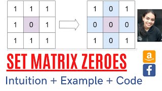 Leetcode Set Matrix Zeroes  Intuition  Code  Explanation  O1 space [upl. by Terriss]