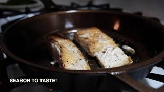 Stargazer Cast Iron Pan  Pan Fried Cod Filets With Butternut Squash Noodles and a Basil Aioli [upl. by Yuille]