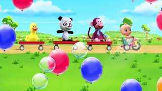 Cocomelon Color Train  Wheels on the Train  Baby Nursery Rhymes [upl. by Llevad]