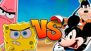 react Bob Esponja e Patrick Estrela vs Mickey Mouse e Pateta Brutusmano [upl. by Kathie314]