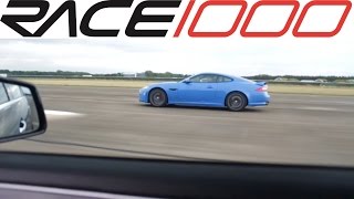 Mercedes E63 AMG Performance Package 557hp vs Jaguar XKRS 60300kmh  ROLL RACE [upl. by Aicinoid681]