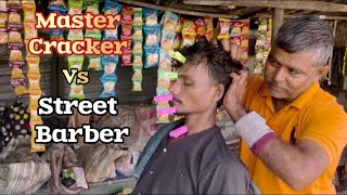 The Legend Master Cracker Get Intense Acupressure Head Massage By Street Barber on the Roadside [upl. by Nevile]