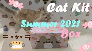 🐱 Pusheen Cat Kit Summer 2021 Box Unboxing with our Cat [upl. by Joey]