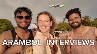 Russian Blogger in Arambol talking to Nice Indian People  Interview Goa 🇮🇳 [upl. by Wampler377]