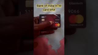 bank of india atm card daily withdrawal limit  BOI titanium mastercard debit card limit boi [upl. by Rehpotsrhc]