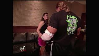 Backstage Segment Triple H and Stephanie McMahon Helmsley Smackdown 832000 [upl. by Hach]