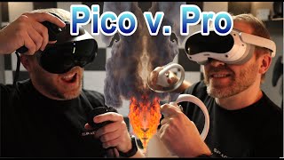 Quest Pro vs Pico 4  Image Quality Lens FOV and Comfort Comparisons [upl. by Yggam]