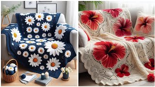 Crochet sofa blanket design Crochet sofa blanket model share ideas created by AI [upl. by Araf925]