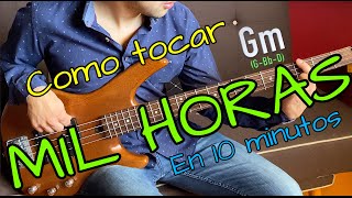 Como tocar MIL HORAS Sonora Dinamita en BAJOBASS  TUTORIAL FACIL en menos de 10 minutos [upl. by Aynnat]