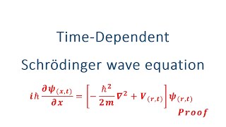 Time Dependent Schrodinger wave equation Proof derivation [upl. by Mcquoid]