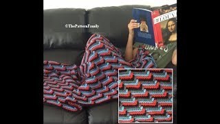 How to Crochet a 3D Blanket Pattern 534│by ThePatternFamily [upl. by Ytte]