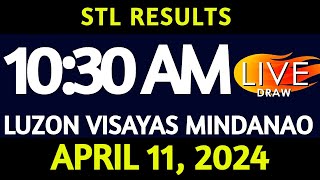 Stl Result Today 1030 am draw April 11 2024 Thursday Luzon Visayas and Mindanao Area LIVE [upl. by Laws]