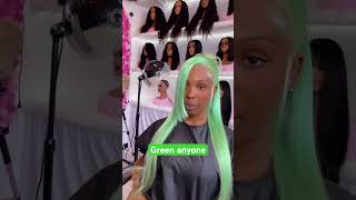 Wig install green wigs wig wiginstall wigreview hairstyle hair hairtutorial [upl. by Cicenia]