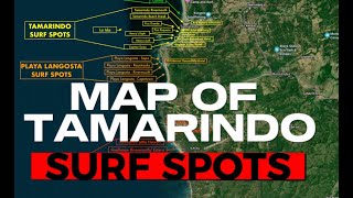 MAP OF TAMARINDO SURF SPOTS [upl. by Daphna234]