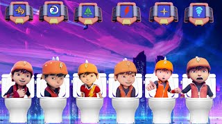 Bermain memasangkan jam kuasa elemental Boboiboy galaxy terjebak skibidi toilet [upl. by Ahsitam935]