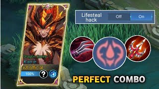 KARRIE DOUBLE LIFESTEAL BUILD🔥 PERFECT COMBO IN THIS KARRIE NEW META EMBLEM [upl. by Feodore]