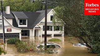 Hurricane Helene Brings Major Flooding To Suburbs Of Atlanta Georgia Near Peachtree Creek [upl. by Doroteya939]