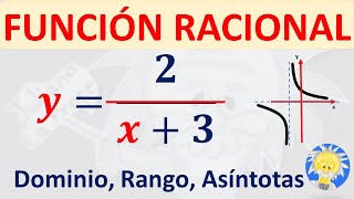 📉 FUNCIÓN RACIONAL Dominio  Rango Asintotas  Juliana la Profe [upl. by Swehttam726]