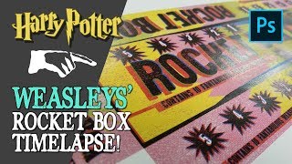 Weasleys Wizard Wheezes Rocket Box Replica  Photoshop Speed Art Timelapse [upl. by Nedak]