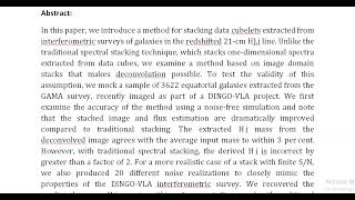 Interferometric cubelet stacking to recover H i emission from distant galaxies [upl. by Aleras]