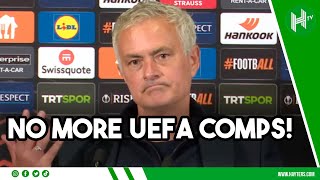 Ill go to a club that DOESNT play UEFA competitions Peak Mourinho after latest red card [upl. by Anayek]