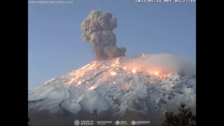 POPOCATÉPETL  🔴 FUERTE EXPLOSIÓN DEL VOLCÁN 4 VISTAS IMPRESIONANTES 11MAYO23 PONER VOL 🔊 [upl. by Eidissac]