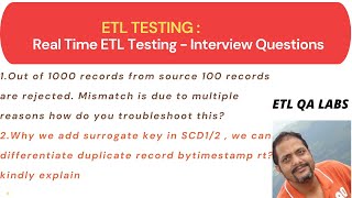 etl testing interview questions and answers  scenario based etl testing questions and answers [upl. by Burger]