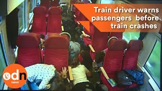 Train driver warns passengers seconds before train crashes in to lorry [upl. by Ajnos]