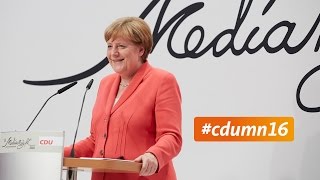 cdumn16 Rede von Angela Merkel bei der MediaNight 2016 [upl. by Annoid]