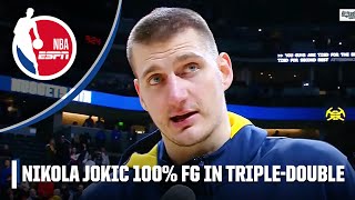 Nikola Jokic credits teammates and fans after PERFECT TRIPLEDOUBLE  NBA on ESPN [upl. by Mahau465]