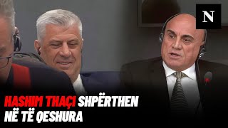 Hashim Thaçi shpërthen në të qeshura Fadil Geci e përmend shuën  Tension e debat në Hagë [upl. by Ardnasxela504]