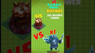 x1 MOMMA Pekka VS x25 Wizard Tower clashofclans coc games [upl. by Rentschler]