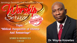 quotBiblical Perspective on Divorce and Remarriagequot  Jennings Seventhday Adventist Church Antigua [upl. by Torin]