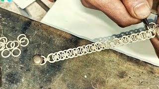 Making Silver Jewellery Chain Bracelet Design Silver Making Jewellery AR Jewellery। [upl. by Jaimie]