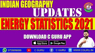 INDIAN GEOGRAPHY  UPDATES  ENERGY STATISTICS 2021 APPSC TSPSC CGURU NARASIMHA SIR [upl. by Ennaer]