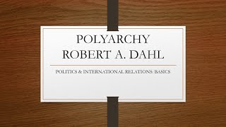 Polyarchy by Robert Dahl in Hindi and Urdu  What is Polyarchal Democracy Democracy Democratization [upl. by Haldi]