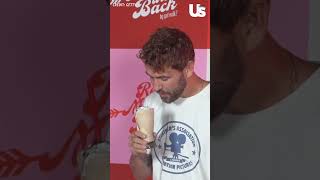 Nick Viall drinks a milkshake to Kordell Beckham’s ‘Got milk’ event [upl. by Rehm336]