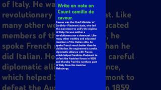 Write a note on count camillo de cavour [upl. by Annitsirhc]