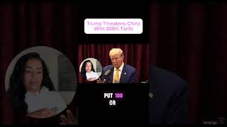 Trump Threatens China With Tarifs foriegnpolicy tarifshorts [upl. by Arahsal]