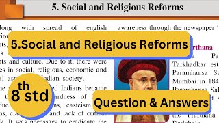 8th Std  History  Chapter 5 Social and religious reforms questions answers Maharashtra board [upl. by Acinorej757]